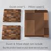 3pcs Minecraft Inspired Earthy Brown and Green Pixelated Patterned Bedding Set-Perfect for Home Decor, Bedroom, Living Room, Hotels, Gifts,