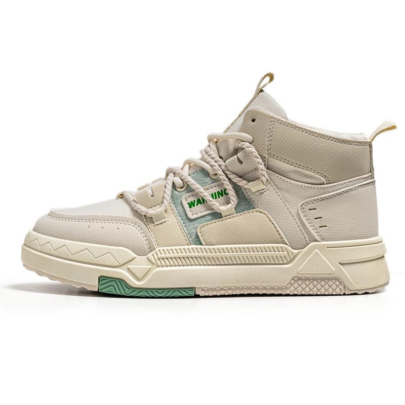 Cloth high-top wear-resistant men's student board shoes spring and autumn new breathable thick-soled casual men's shoes sports skateboard shoes