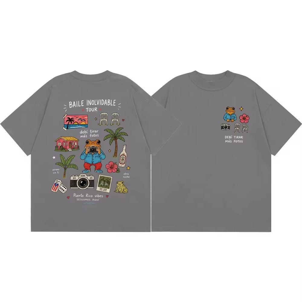 Bad Bunny DTMF Album Graphic Cotton T Shirt 2026 Summer Unisex Streetwear Y2K Loose Fit T-shirt
