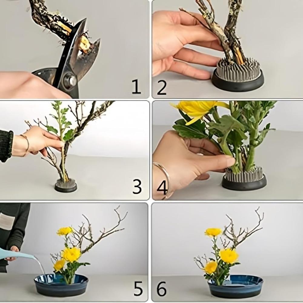 3pcs Stainless Floral Frogs Kenzan Round Metal Flower Frog Vase Arranger Pin Holder for Ikebana DIY Flower Craft Arrangements