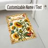 Butterfly Theme Crystal Velvet Rug Personalized Custom Name Text Soft Floor Mat Home Decor