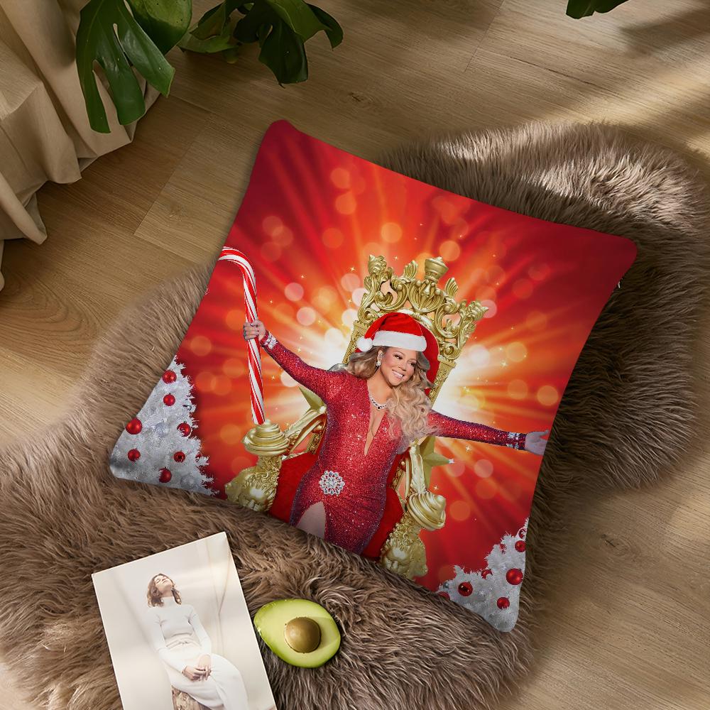 Певица ММарайя ККэри Рождественская Наволочка Акцент для Гостиной Подушка на Спинку Дивана Квадратная для Отдыха Компаньон для Сна ? 40X40cm