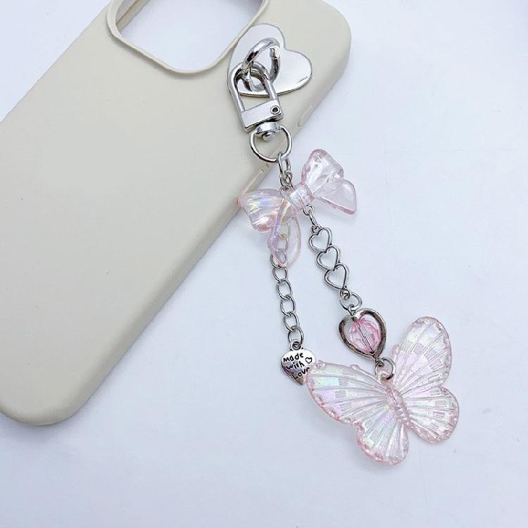 Cute Heart Butterfly Bowknot Charm Pendant Phone Straps Pocket Keychain Strap