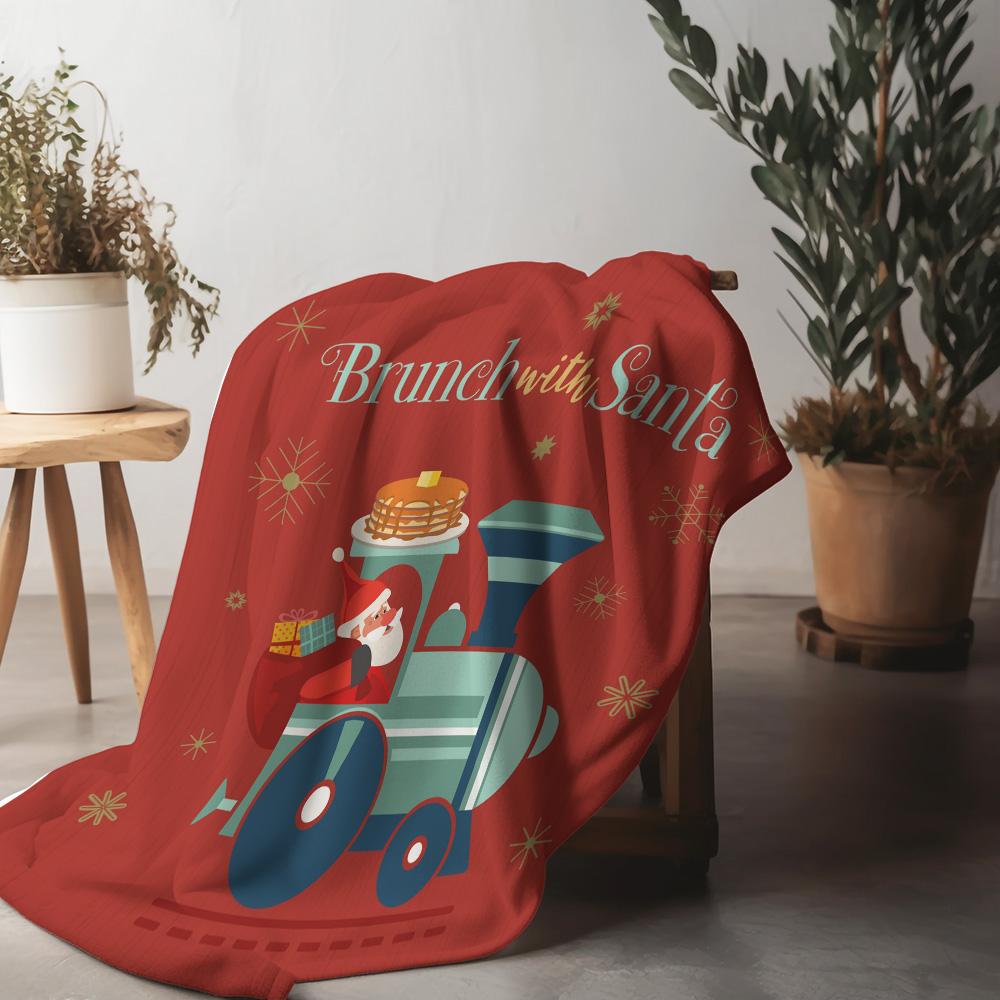 

Cozy Christmas Throw Blanket Soft Flannel Festive Holiday Decor Farmhouse Reindeer Snowman Gift Idea Home Living Room Bedspread 75x90cm