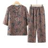Chinese Style Short-Sleeve Two-Piece Set for Middle-Aged and Elderly Women - Spring/Summer Wear