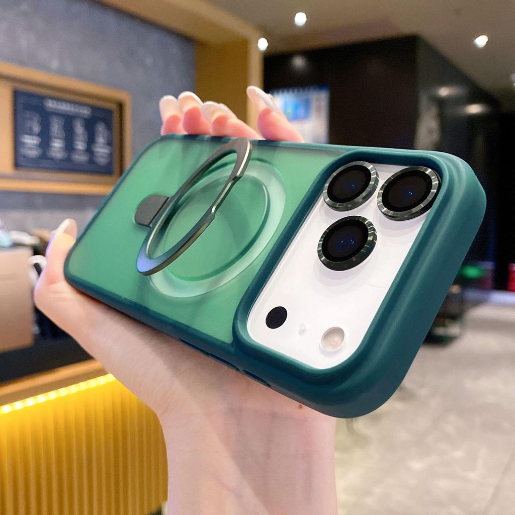 Suitable for IPhone17ProMax Color Phone Case Magnetic Stand, Apple 16 Skin Sensing Lens Film PC Protective Case
