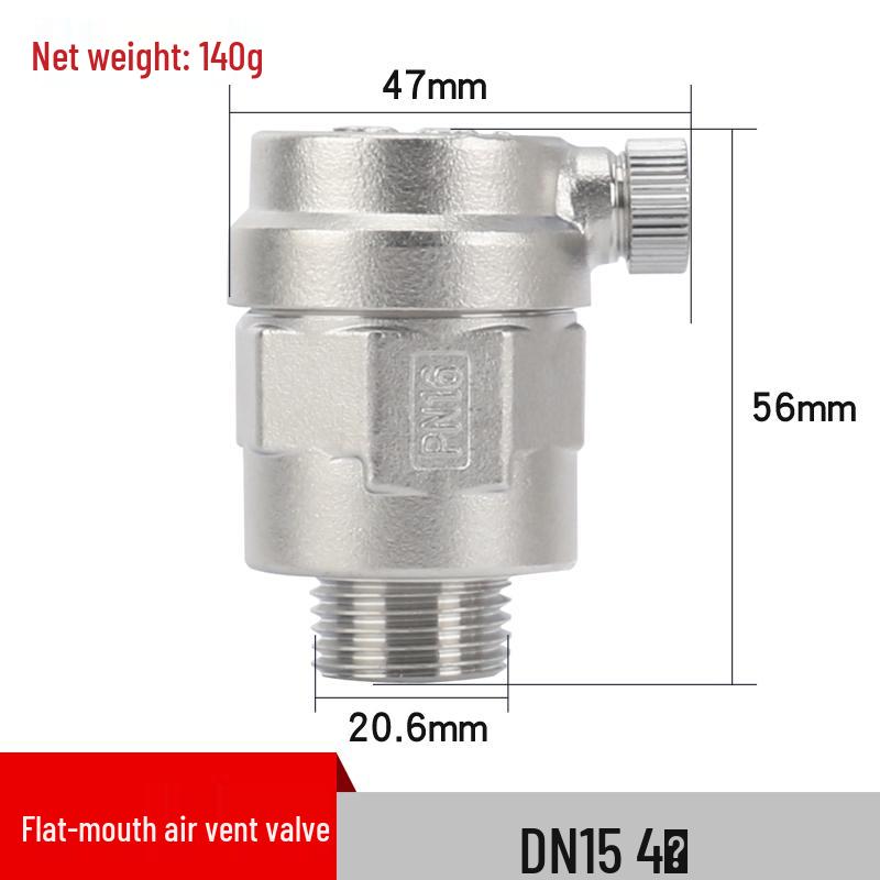 

304 Stainless Steel Automatic Air Vent Valve for 4-Point, 6-Point, and 1-Inch Water Pipes