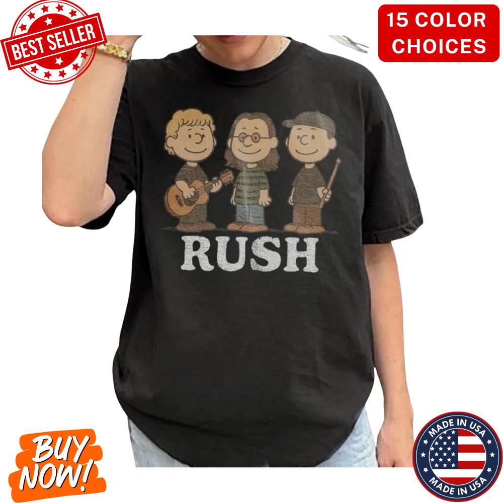 Rush Band Cartoon Fan Gifts Unisex T-Shirt Rush Inspired Tee S-5XL Fan Music Tee Unisex T-Shirt XXL