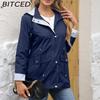 BITCED Autumn/Winter Detachable Hood Trench Coat Plus Size Women's Raincoat