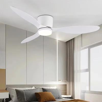 Ventilatori da soffitto da 42 52 pollici con luci LED 3 colori 6 velocità Motore DC Ventilatori Telecomando Ventilatori Decorativi a Basso Pavimento con Illuminazione