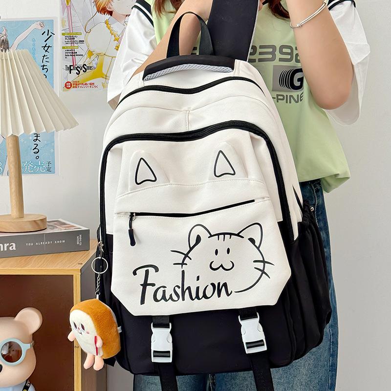 Sac à dos Chat Japonais Charmant Spacieux Cartable Scolaire pour Apprenant Femme Rose Kawaii Sac BD pour Cadeaux d'Enfants Avec des Matériaux de Qualité Supérieure