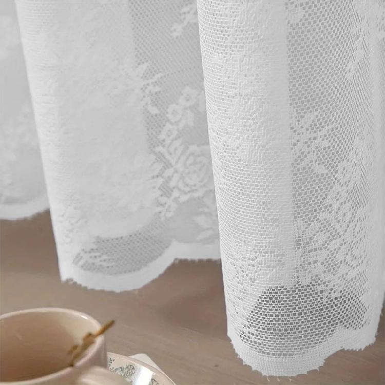 Beautiful Floral Lace Curtains With Portable Polyester For Home Decoration