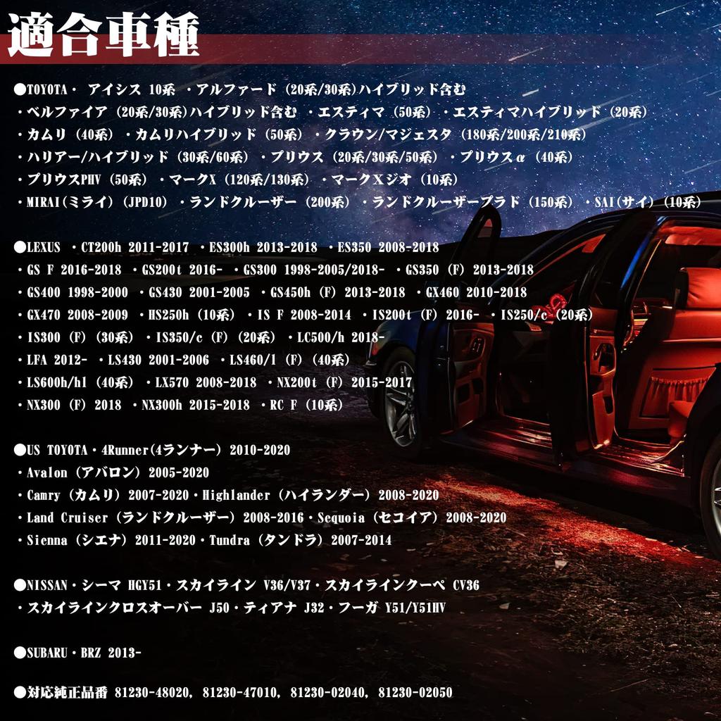 GemPro New RGB Courtesy Lamp for Toyota and Nissan Series Prius Prius Alpha 40 Prius PHV 50 Crown 200 Mark X Door Welcome Genuine Universal Fit