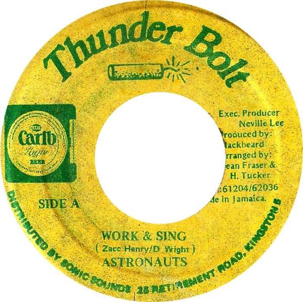 

7inch Record ASTRONAUTS Work Sing NONE Thunder Bolt 1986 Jamaica Reggae Ska Dub Used