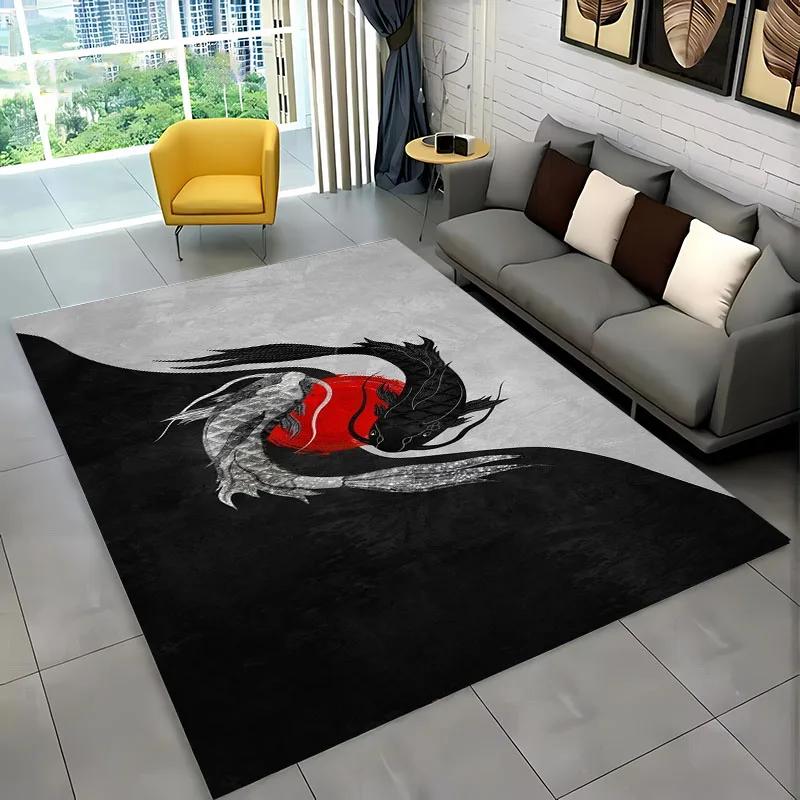 Čínský starověký tajemný koberec Tai Ji, Bytové doplňky do obývacího pokoje a ložnice, Podložky pod pohovku do dětského pokoje, Rohožka na podlahu, Protiskluzový koberec