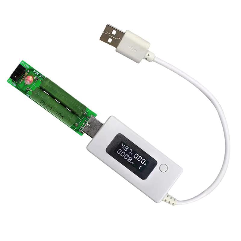 Lcd Micro Usb Charger Battery Capacity Voltage Current Tester Meter Detector +Load Resistor 2A/1A With Switch Voltmeter Ammeter
