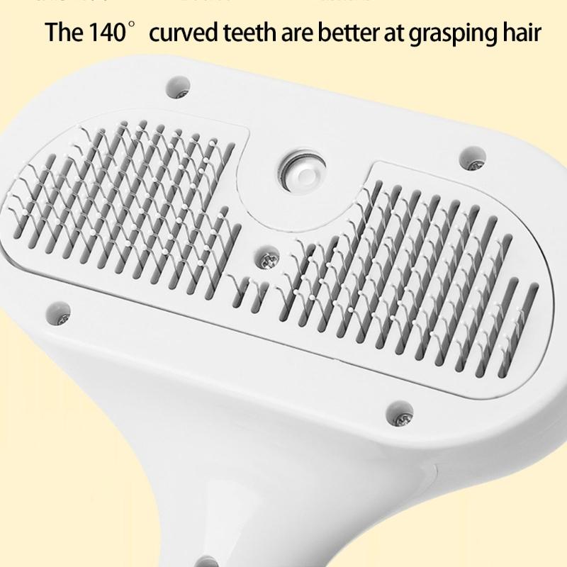 Portable Rechargeable Pet Hair Brush Gentle Soothing Steams Technology for Various Coat Type