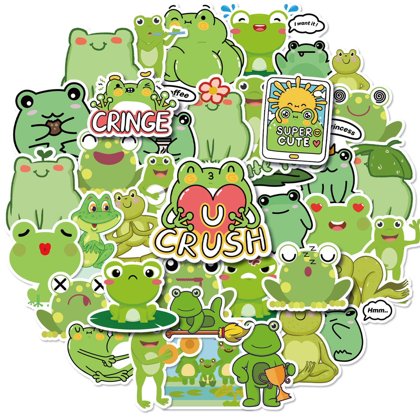 

50 Guagua Series Stickers New Product Cartoon Cute Frog Personalized Decorative Water Cup DIY Stickers