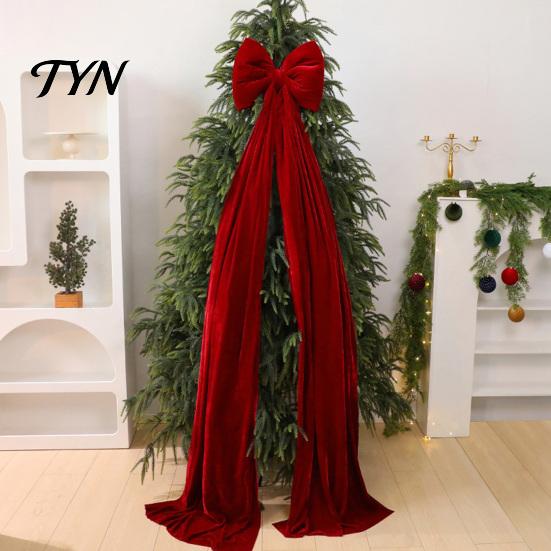 Reusable Event Ornaments Large Burgundy Velvet Bow, Giant Hanging Wall Decor for Fireplace Embellishments Wedding Backdrop, Christmas Tree Topper,