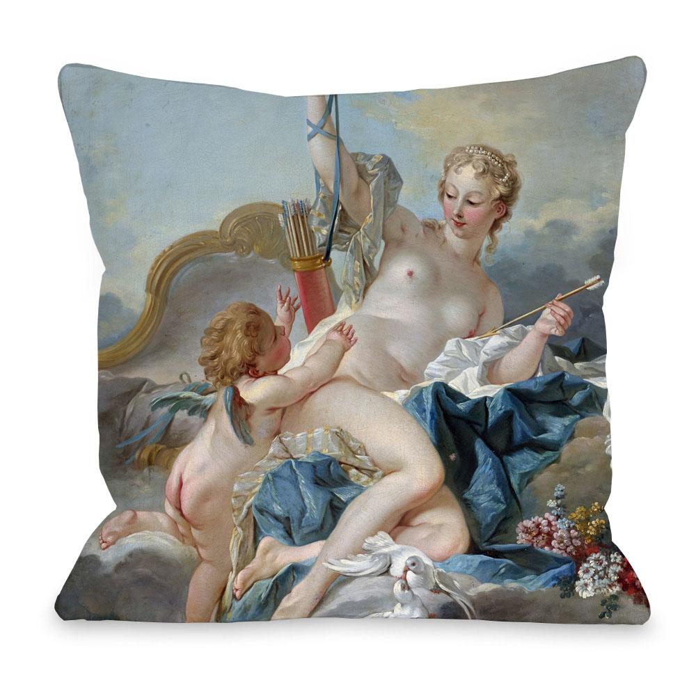 Francois Boucher European Rococo Art Portrait Painting Cushion Cover the Bird Catchers Decorative Pillows For Sofa 40x40cm16x16in