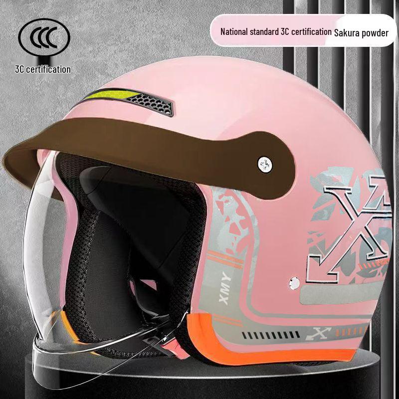 3C Certified Unisex Electric Vehicle Helmet: Autumn/Winter, Cold-Proof, Warm, Detachable Neck Gaiter, Half Helmet, Safety Helmet One Size
