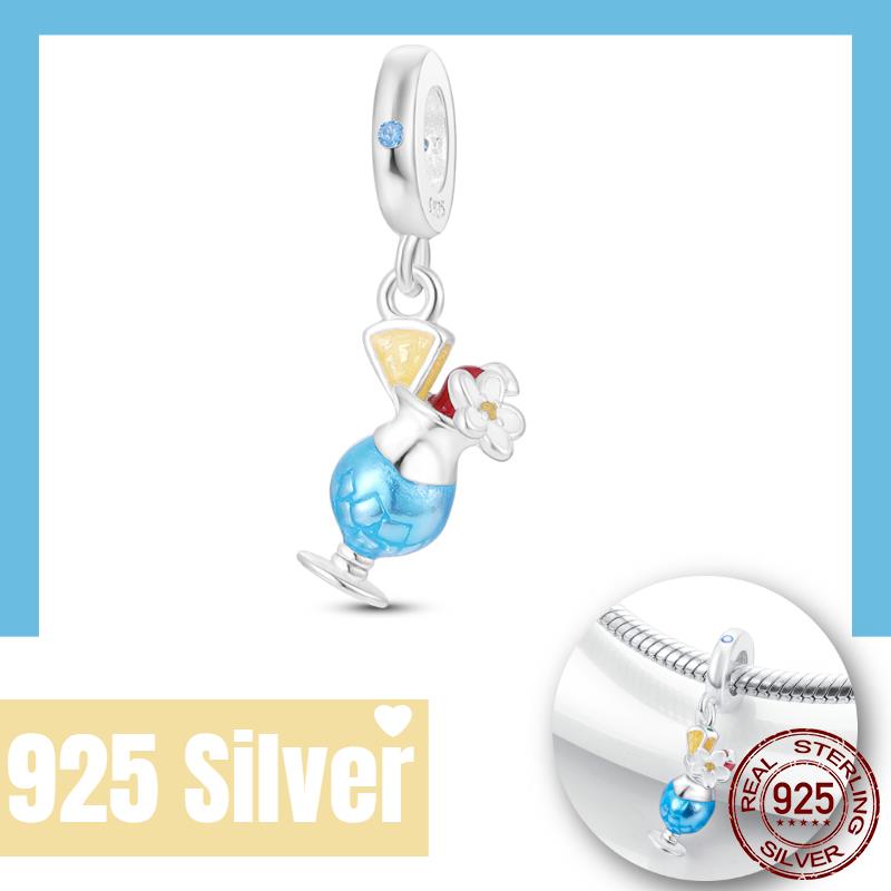 New Summer Fruit Cherry Strawberry Watermelon Charms Fit Bracelets Necklace Beads Diy Copper Women Jewelry Making