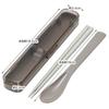 Skater Chopsticks, 18cm, Spoon, and Chopstick Case, Slim Combination Set, Antibacterial, Mauve Gray, for Adults and Women, CAC1AAG-A