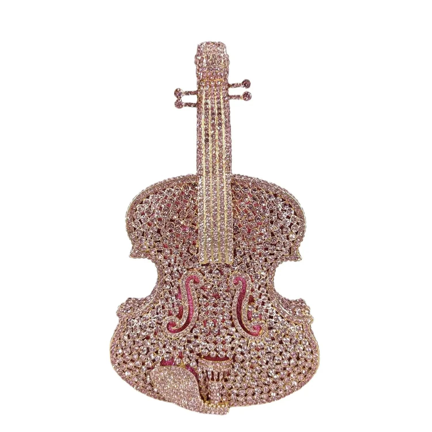 

Boutique De FGG (in stock) Violin Shape Women Crystal Clutch Evening Bags Party Dinner Rhinestone Minaudiere Handbags and Purses Mini Clutch