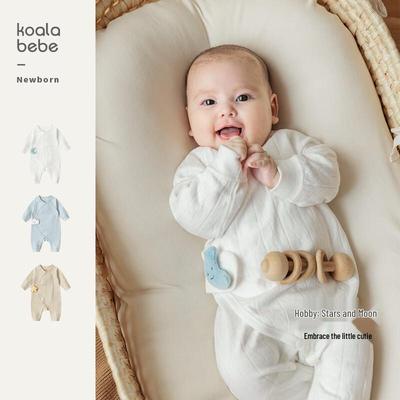 Koala Bibby Fun Ster Maan Pasgeboren Pure Katoen Jacquard Romper
