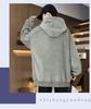 Men's 2025 Style Double-Sided Fleece Hoodie, Thickened Inner Layer, Solid Color, Trendy Winter Outerwear for Teens with Hood