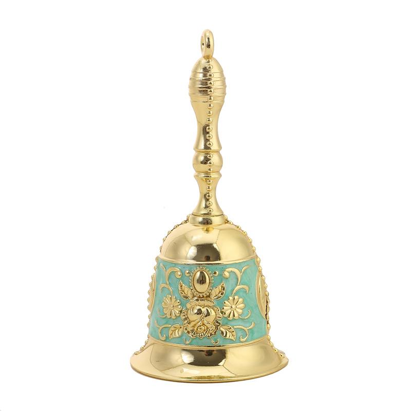 Retro Hand Cranked Bell European Style Exquisite Luxury Hand Bell Craft Decor Christmas Bell Church Bar Hotel Decoration