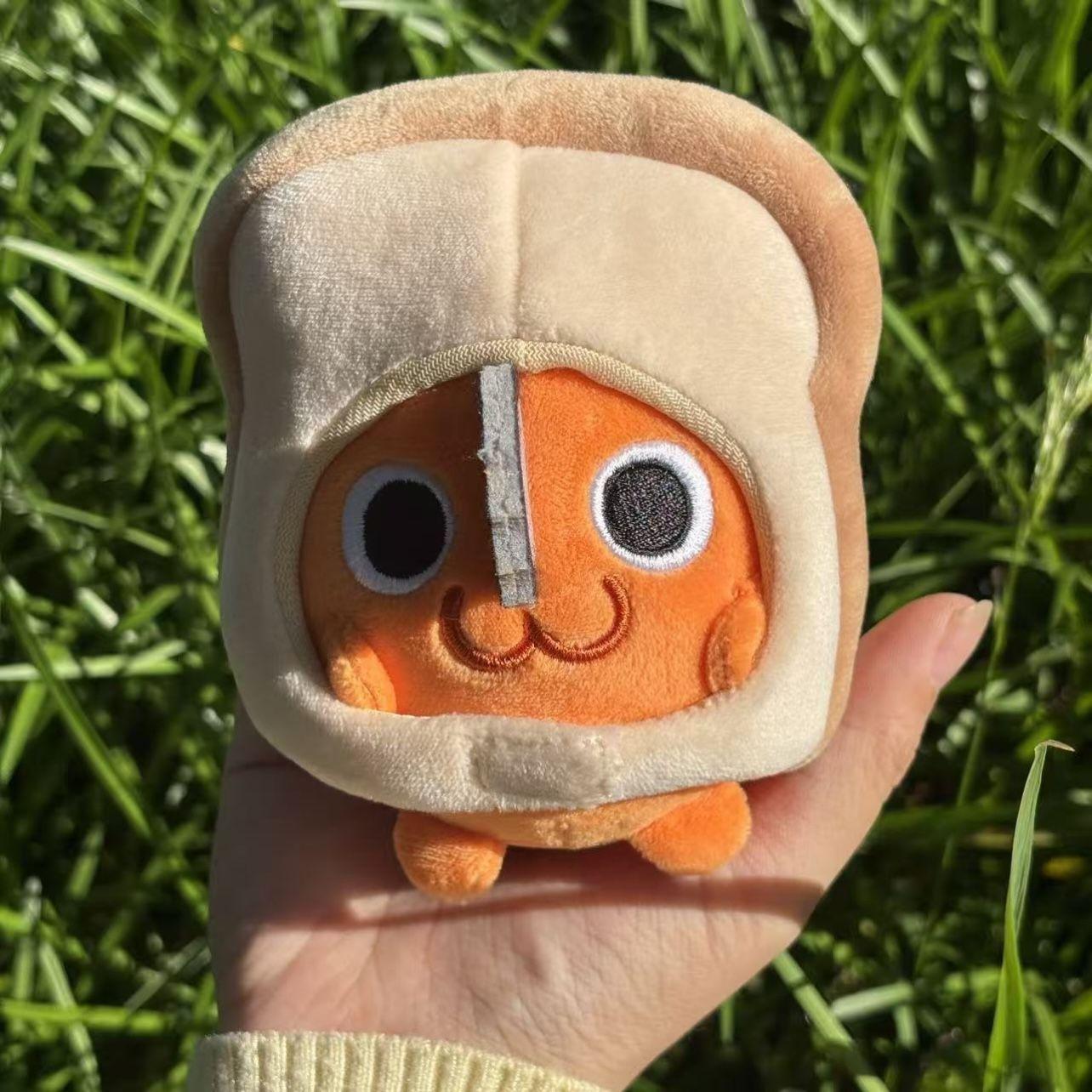 10cm Kettensägenmann Brot Pochita Weiche Plüschfüllung Puppe Schlüsselanhänger Handtasche Hängende Ornamente Taillendekoration Freund Geburtstagsgeschenk