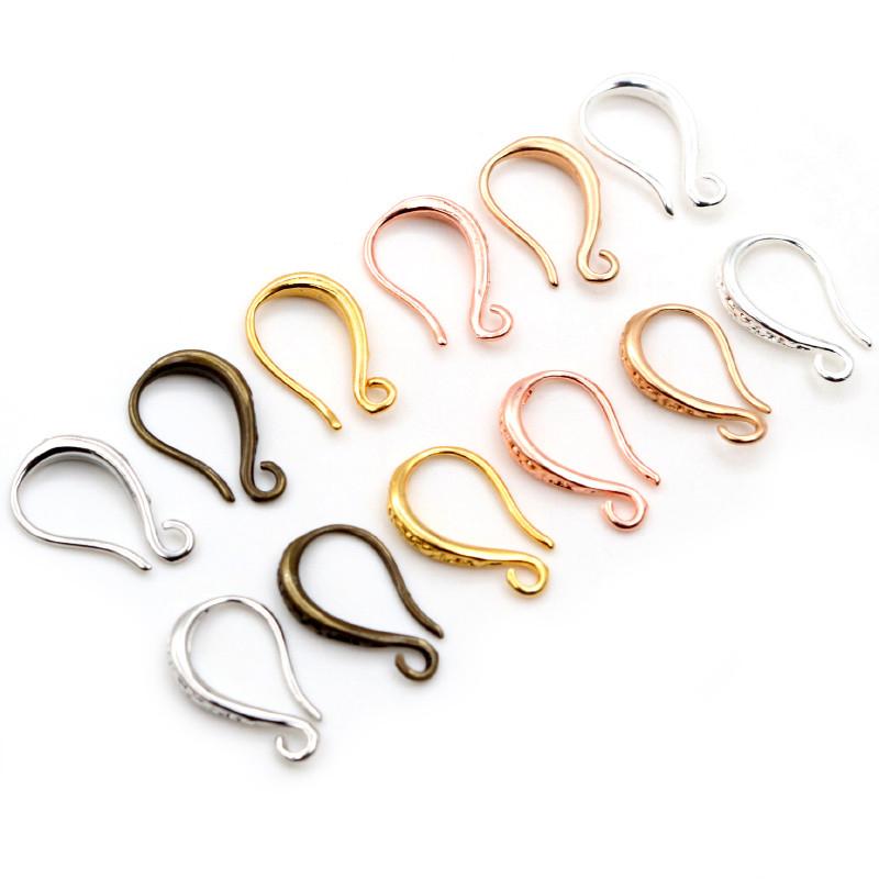 15x10mm 20pcs High Quality Silver Plated Bronze Gold Color French Earring Hooks Wire Settings Base Setting WholeSale
