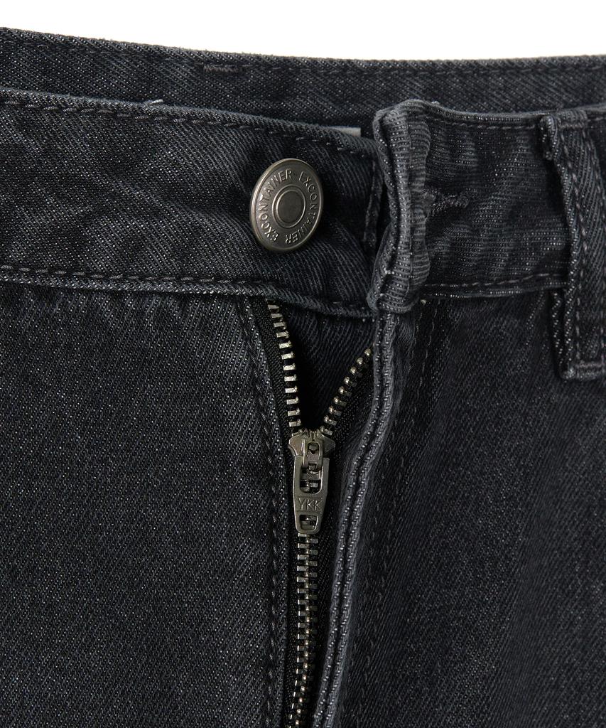 X Container Deep Washed Wide Denim Pants (Washed Black)