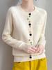 Colorful Button Cardigan: Spring Fashion, Versatile Round Neck, Long Sleeve Knit for Women