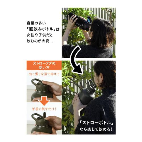 CB Japan SOLUND Active Bottle, 1.9L, Beige, Straw-Free, 2-Way Vacuum Insulated, Dual-Layer Design, Santeco Active Bottle