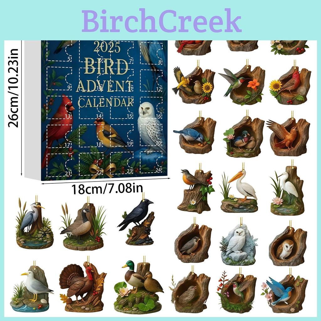 Bird Series Christmas Bling Box With Acrylic Decorations For Festive Tree Decorations Party Favors