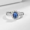Light Luxury Imitation Natural Sapphire Silver Plated Open Ring Women'S Ring Seiko Silver Jewelry