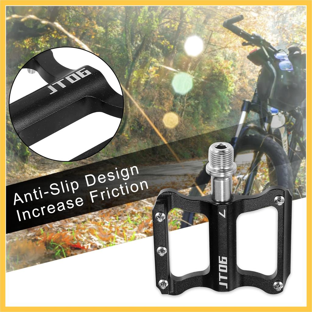 BULLSPANN Aluminum Alloy Rear Foot Flat Universal Compatible with Bicycle Replacement Accessories Pegs, Pedals, Footrests, Replacement, Black, 9/16"