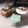 Moroccan PU Leather Pouf Ottoman Footstool Home Decor Seat Stool Nordic Style Artificial Leather Unstuffed Cushion Without Core