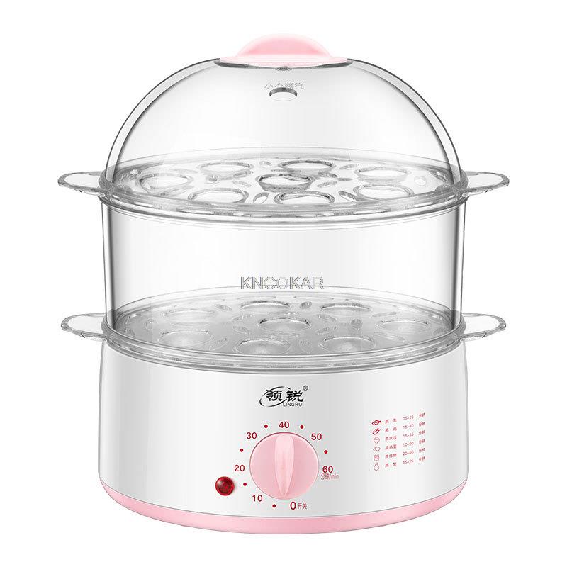 250W Multifunctional Electric Boilers 2-Layer Rapid Egg Cooker Steamer Egg Poacher Boiler Capacity Removable Tray