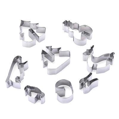 8pcs/set Cookie Cutters 3D Gingerbread House Christmas Stainess Steel Fondant Cake Mould Biscuit Baking Tools 8pcs