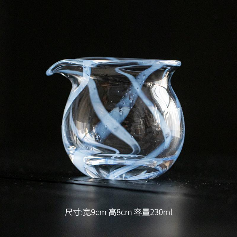 Handmade Blow Bubble Crystal Glass Tea Pitcher Japanese Fair Cup Cha Hai Justice Cup Dahongpao Fair Mug Teaset Supplies Craft