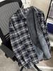 Men's Fleece-Lined Plaid Shirt - Long-Sleeve Retro Casual Jacket for Autumn/Winter
