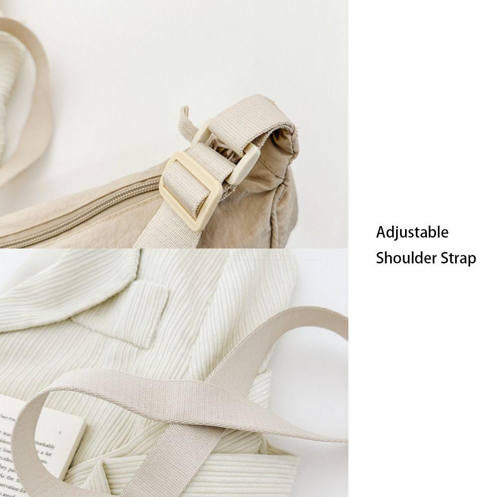2025 Casual Style Dumpling Bag Nylon Solid Color Crossbody Bag Large Capacity Underarm Bags Lady