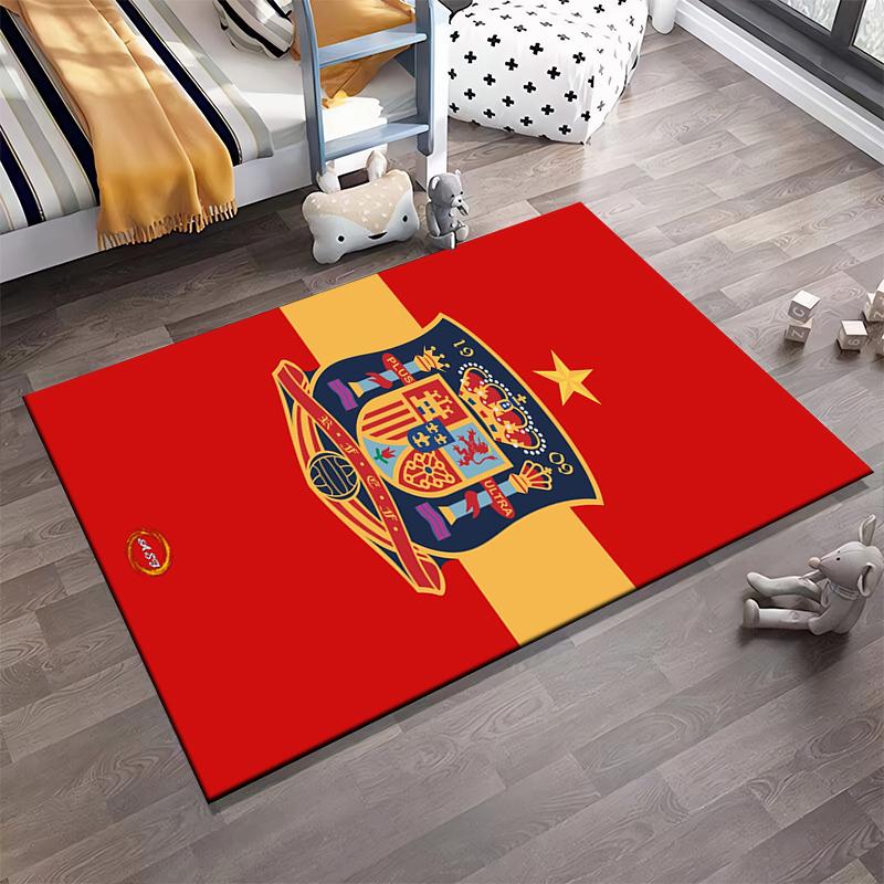 Red Spanish Themed Designed floor mat, suitable as a non-slip mat for the living room or bedroom sofa