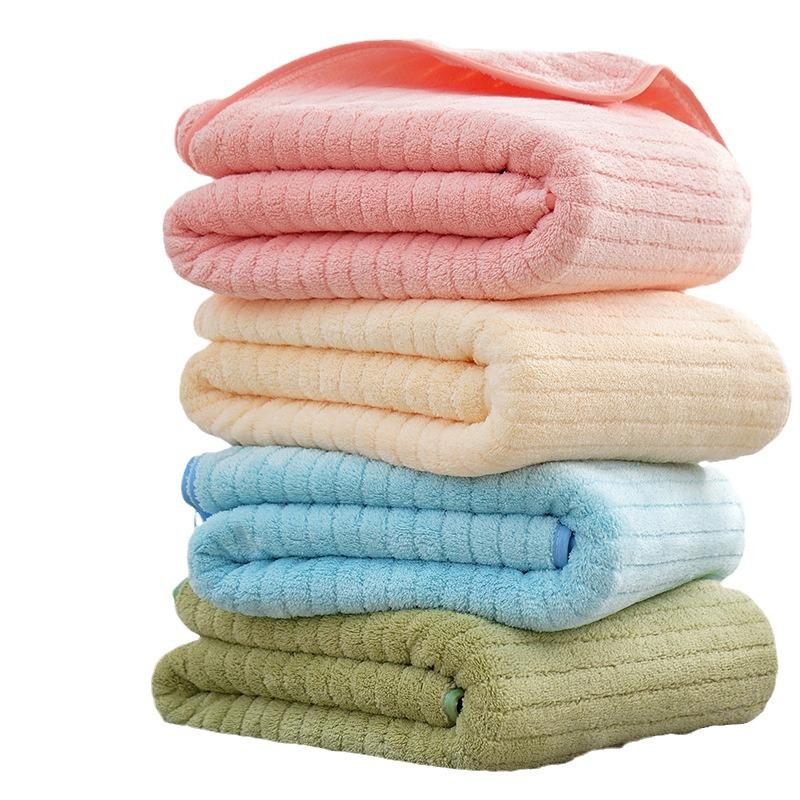 Soft Quick-Dry Coral Fleece Bath Towel - Absorbent, Large, Customizable Logo for Home & Salon