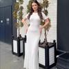 2025 Summer European & American Women's Round Neck Short Sleeve Slimming Bodycon Dress