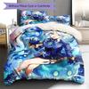Genshin Pattern Bedding,Quilt Set Quilt Cover Pillowcase Home Birthday Gift (1 * duvet cover + 2 * pillowcase, without core)