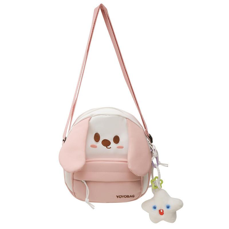 Ears Big Dog Nylon One Single Shoulder Crossbody Bag With Plush Pendant Star